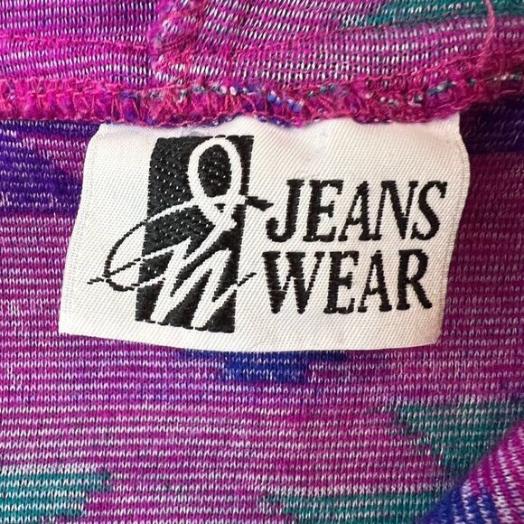 Vintage 90s Tribal Fuchsia Fleece Hoodie Pullover Sweater - Picture 2 of 12